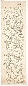 Ornamental drawings (recto) blank (verso) by Anonymous, French, 16th century