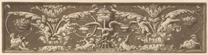 Ornamental frieze with putti and intertwined snakes, from Recueil de Différentes Compositions Frises et Ornements dessinées et gravées à la manière du lavis par La Grenée le Juene Se trouve chez l'Auteur, au Louvre et chez Basan, rue et Hôtel Serpente A Paris, in an album containing Recueil de Compositions par Lagrenée Le Jeune (Collection of Compositions by Lagrenée the Younger)