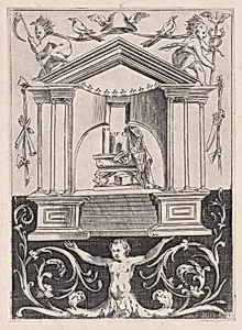 Ornamental Panel by Agostino Veneziano (Agostino dei Musi)|Raphael (Raffaello Sanzio or Santi)|Giovanni da Udine (Giovanni dei Ricamatori)