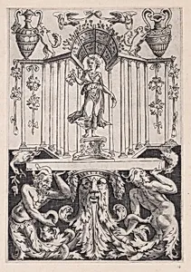 Ornamental Panel by Agostino Veneziano (Agostino dei Musi)|Raphael (Raffaello Sanzio or Santi)|Giovanni da Udine (Giovanni dei Ricamatori)