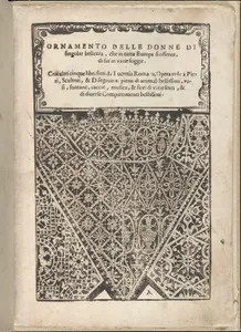 Ornamento nobile...Fatta da Lucretia Romana (Libro V of the Corona), page 2 (recto)