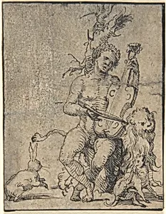 Orpheus Playing to the Animals by Peter Vischer the Younger|Anonymous, German, 16th century