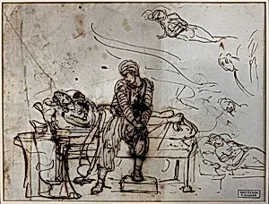 Othello Hesitating to Kill Desdemona