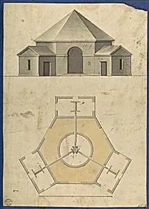 Outbuilding with Three Gears, from Chippendale Drawings, Vol. II by Thomas Chippendale