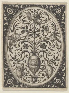 Oval Design in Blackwork, from Varii Generis Opera Aurifabris Necessaria