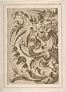 Overall Pattern of Acanthus Scrolls with a Putto