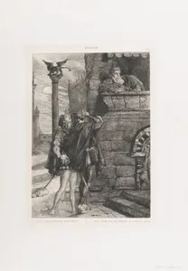 "Owake! what ho! Brabantio! thieves! thieves!": plate 1 from Othello (Act 1, Scene 1)