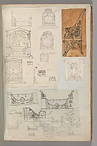 Page from a Scrapbook containing Drawings and Several Prints of Architecture, Interiors, Furniture and Other Objects by Pierre François Léonard Fontaine|Charles Percier