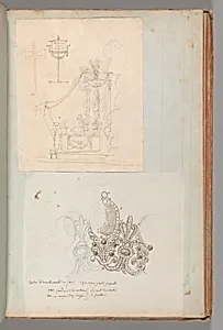 Page from a Scrapbook containing Drawings and Several Prints of Architecture, Interiors, Furniture and Other Objects by Pierre François Léonard Fontaine|Charles Percier