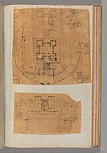 Page from a Scrapbook containing Drawings and Several Prints of Architecture, Interiors, Furniture and Other Objects by Charles Percier|Pierre François Léonard Fontaine