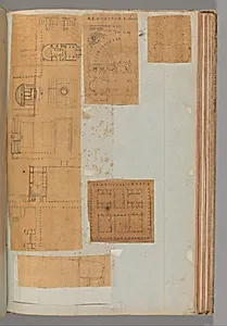 Page from a Scrapbook containing Drawings and Several Prints of Architecture, Interiors, Furniture and Other Objects by Charles Percier|Pierre François Léonard Fontaine