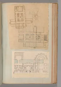 Page from a Scrapbook containing Drawings and Several Prints of Architecture, Interiors, Furniture and Other Objects