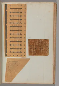 Page from a Scrapbook containing Drawings and Several Prints of Architecture, Interiors, Furniture and Other Objects