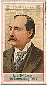Page McCarty, The Richmond Daily Times, from the American Editors series (N1) for Allen & Ginter Cigarettes Brands by Allen & Ginter