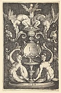 Panel of Ornament with Two Sirens by Lucas van Leyden