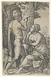 Paris and Oenone, from "The Greek Heroines" by Georg Pencz