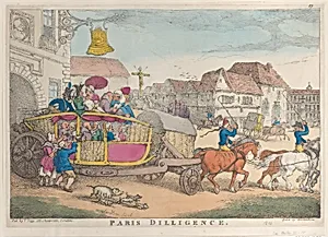Paris Diligence by Thomas Tegg|Thomas Rowlandson