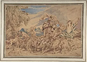 Pastoral Scene: Shepherds and Their Flock