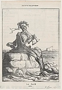 Peace, an idyll, from 'News of the day,' published in Le Charivari, March 6, 1871 by Honoré Daumier