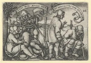 Peasants Behind the Hedge from "The Peasants' Feast" or "The Twelve Months"