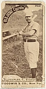 Peeples, Catcher, Brooklyn, from the Old Judge series (N172) for Old Judge Cigarettes by Goodwin & Company