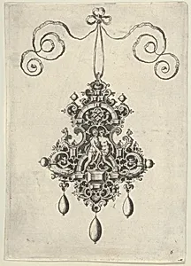 Pendant Design with a Couple at Center