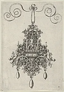 Pendant Design with Mars Seated Beneath an Arch