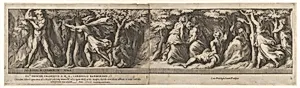 Perseus in the Garden of the Hesperides by Cherubino Alberti (Zaccaria Mattia)|Polidoro da Caravaggio