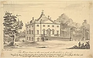 Perspective View of the Entrance Front of the Kings House, Richmond, Surrey by Augustus Heckel|Henry Herbert, 9th Earl of Pembroke