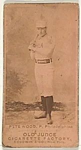Peter Burke "Pete" Wood, Pitcher, Philadelphia, from the Old Judge series (N172) for Old Judge Cigarettes by Goodwin & Company