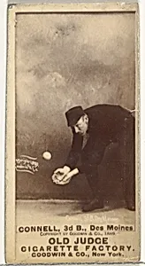 Peter J. Connell, 3rd Base, Des Moines Prohibitionists, from the Old Judge series (N172) for Old Judge Cigarettes by Goodwin & Company