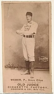 Peter W. Webber, Pitcher, Sioux City Corn Huskers, from the Old Judge series (N172) for Old Judge Cigarettes by Goodwin & Company