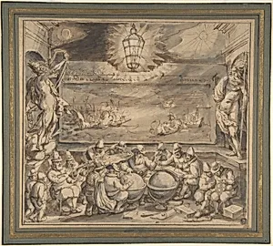 Petrus Plancius Instructing Students in the Science of Navigation by David Vinckboons