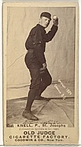 Philip Louis "Phil" Knell, Pitcher, St. Joseph Clay Eaters, from the Old Judge series (N172) for Old Judge Cigarettes by Goodwin & Company
