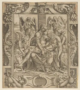Pietà in an Ornamental Frame