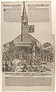 Pilgrims at the Church of the 'Beautiful Virgin' at Regensburg by Michael Ostendorfer