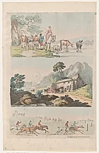 Plate 10, Outlines of Figures, Landscapes and Cattle...for the Use of Learners by Thomas Rowlandson|S. W. Fores