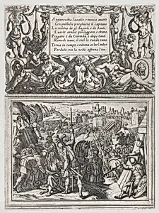 Plate 11: Illustration to Canto XI, from Torquato Tasso's 'Gerusalemme liberata III' by Antonio Tempesta