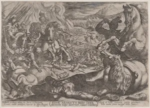 Plate 12: Joshua Mutilates his Enemies' Horses, from 'The Battles of the Old Testament'