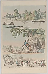 Plate 12, Outlines of Figures, Landscape and Cattle...for the use of learners by S. W. Fores|Thomas Rowlandson