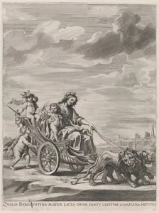 Plate 13: Cybele in her chariot, drawn by lions; from Guillielmus Becanus's 'Serenissimi Principis Ferdinandi, Hispaniarum Infantis...'
