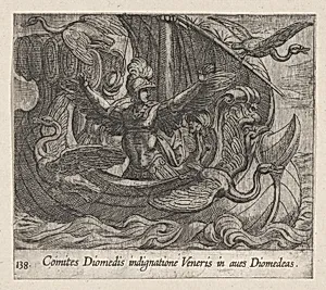 Plate 138: Acmon and his Friends Changed into Birds (Comites Diomedis indignatione veneris in aves Diomedeas), from Ovid's 'Metamorphoses' by Antonio Tempesta