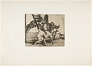 Plate 14 from "The Disasters of War" (Los Desastres de la Guerra): It's a hard step! (Duro es el paso!) by Goya (Francisco de Goya y Lucientes)