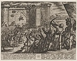 Plate 14: New Attack on the Old Fortress, from The War of the Romans Against the Batavians (Romanorvm et Batavorvm societas) by Antonio Tempesta|Otto van Veen
