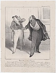 Plate 15: Robert Macaire, travelling salesman, from 'Caricaturana,' published in Les Robert Macaires by Aubert et Cie|Junca|Honoré Daumier|Charles Philipon|Aubert et Cie