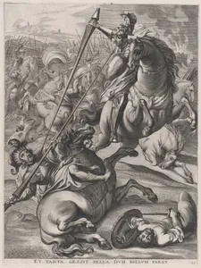 Plate 16: Battle of Achilles against the Trojans; from Guillielmus Becanus's 'Serenissimi Principis Ferdinandi, Hispaniarum Infantis...'