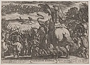 Plate 16: David Killing Goliath, from 'The Battles of the Old Testament' by Antonio Tempesta|Nicolaus van Aelst
