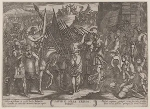 Plate 17: David Returning in Triumph with the Head of Goliath, from 'The Battles of the Old Testament'