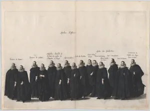 Plate 19: Aides marching in the funeral procession of Archduke Albert of Austria; from 'Pompa Funebris ... Alberti Pii'