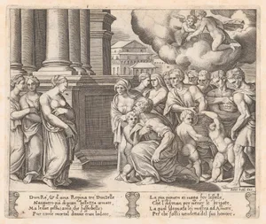 Plate 2: People rendering divine honors to Psyche, from "The Story of Cupid and Psyche as told by Apuleius"